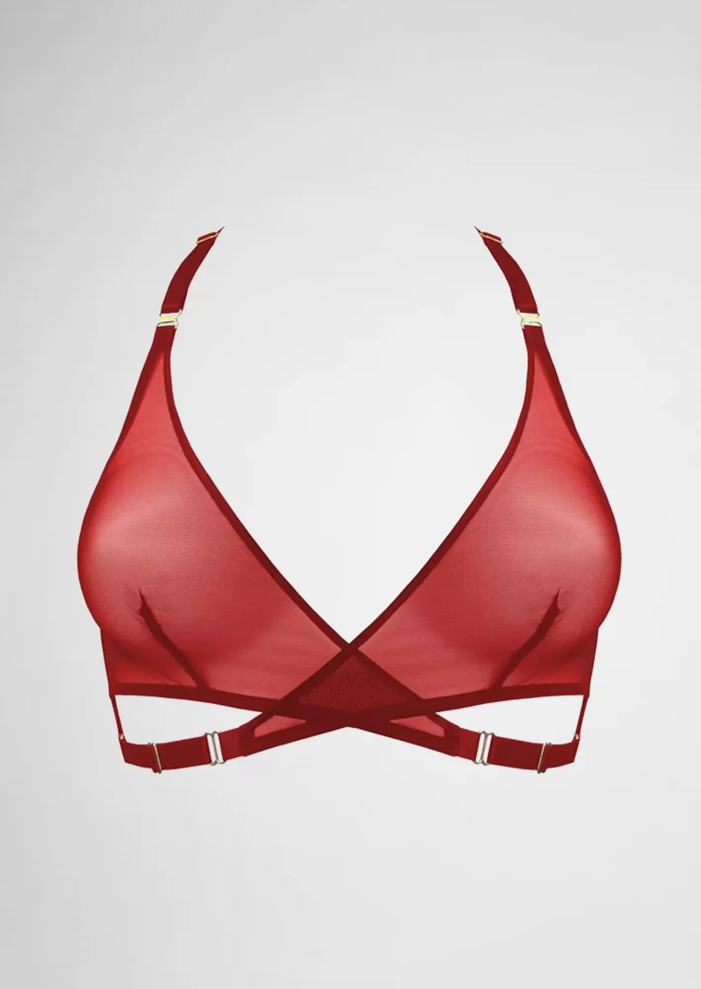 Women Bordelle Bras<Art Deco Mesh Wrap Bra Red