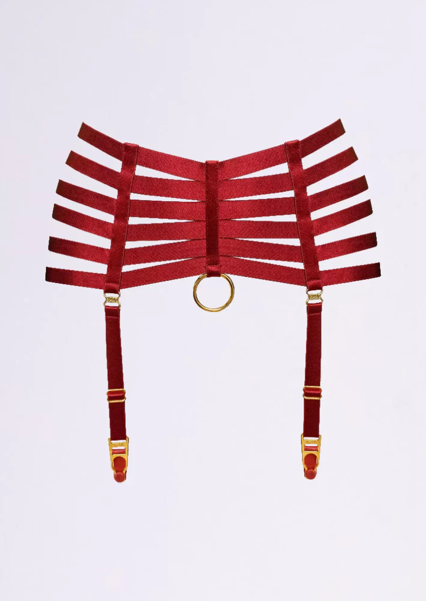 Women Bordelle Suspenders<Bondage Webbed Suspender Red