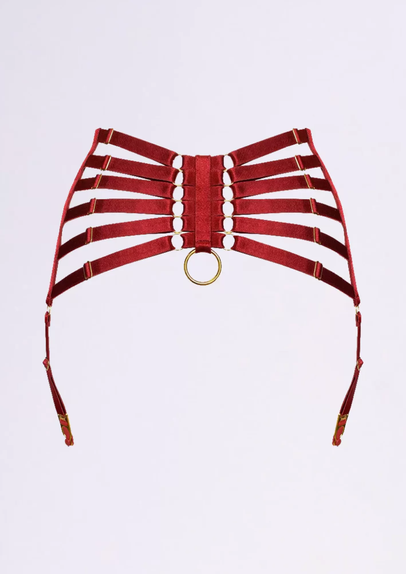 Women Bordelle Suspenders<Bondage Webbed Suspender Red