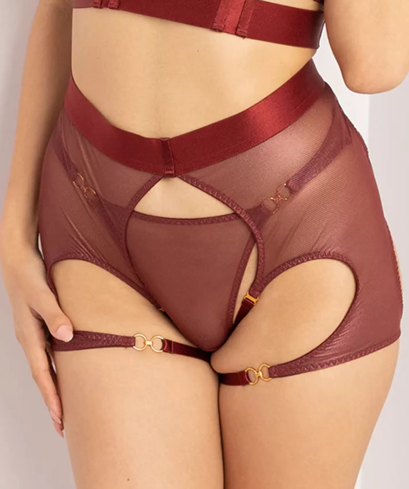 Women Bordelle Panties<Cadi Ouvert Garter Brief Morello