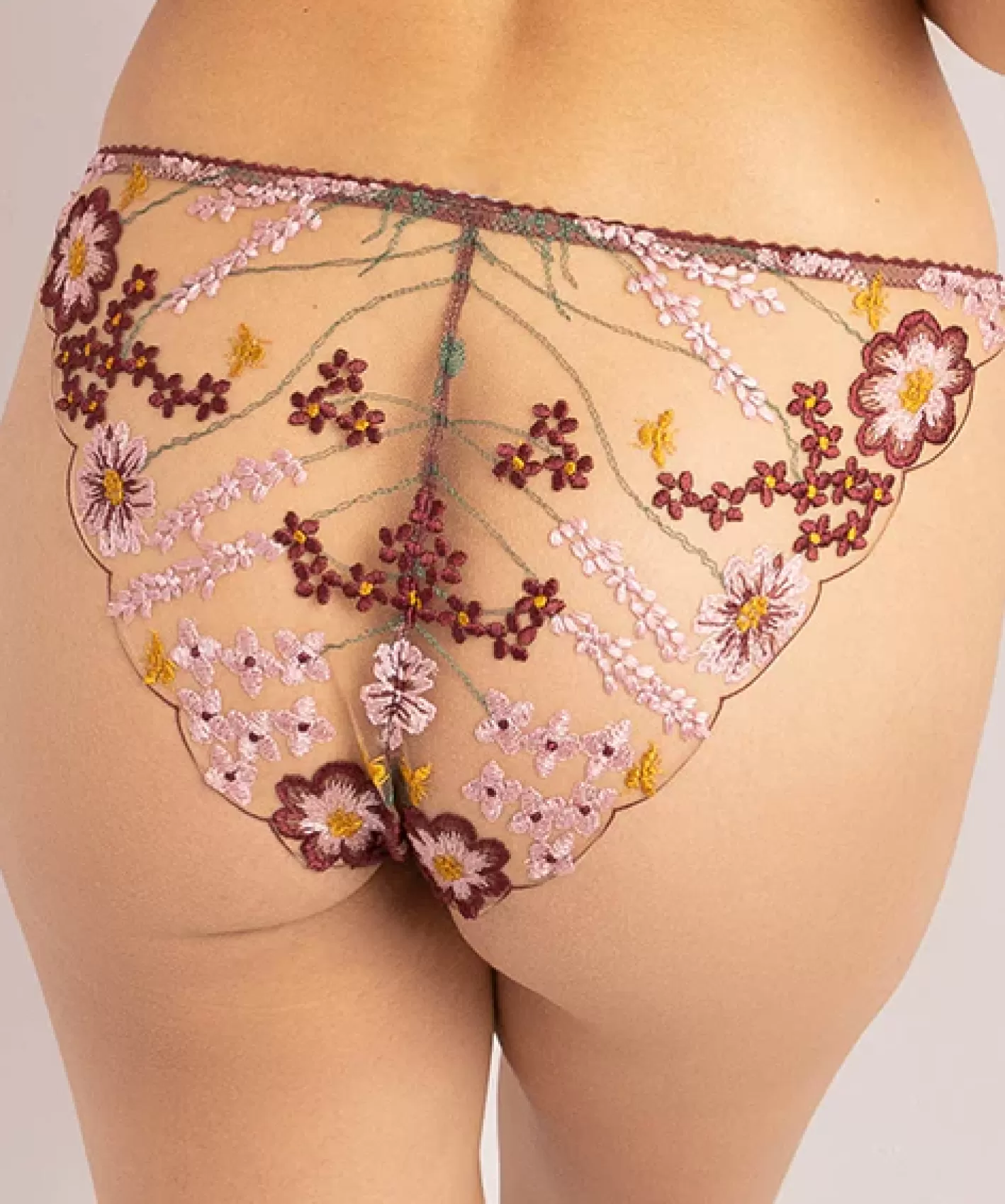 Women Posie Panties<Dahlia Brazilian Knickers Burgundy