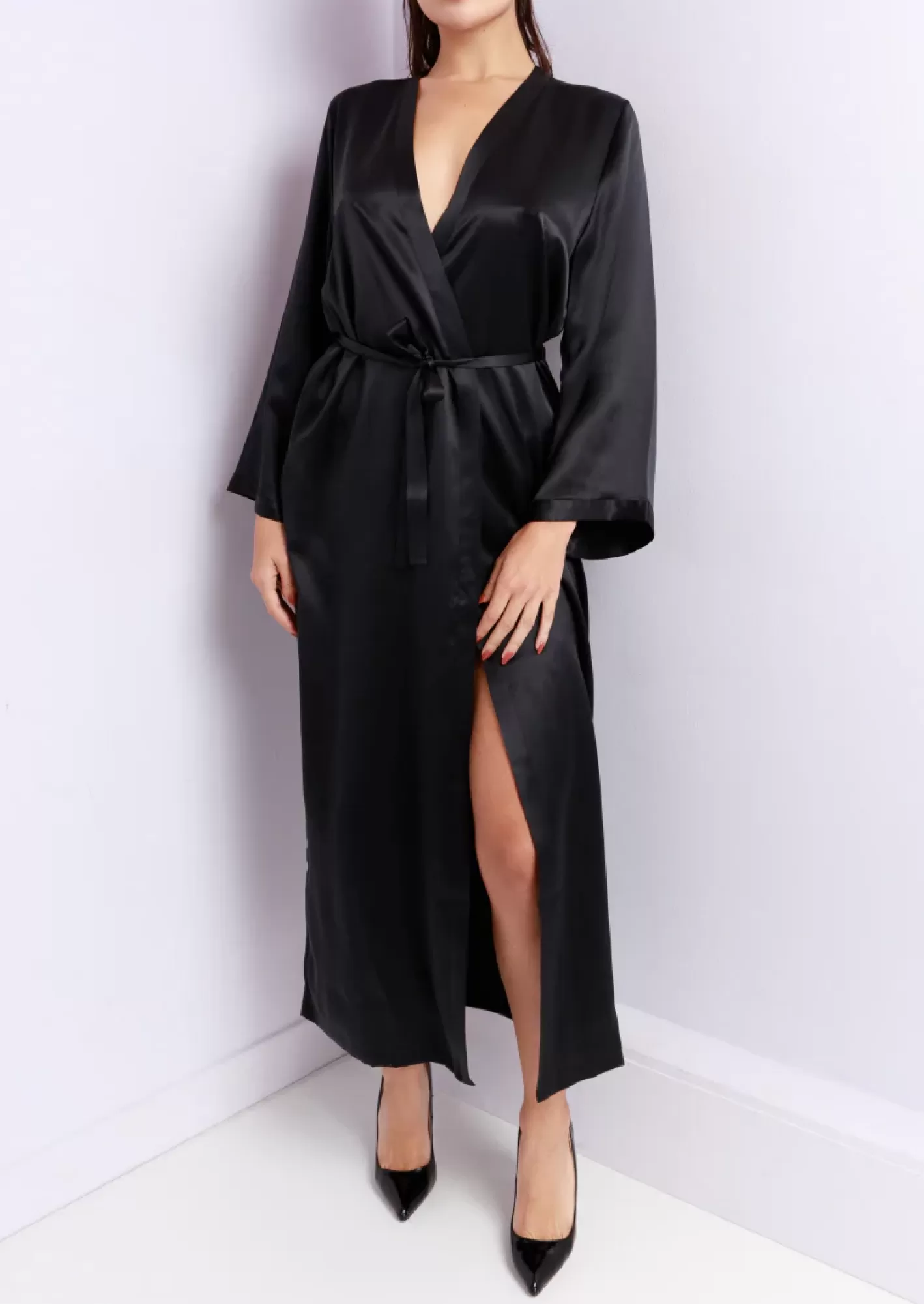 Women Marjolaine Kimono'S<Laurian Silk Kimono Long Black