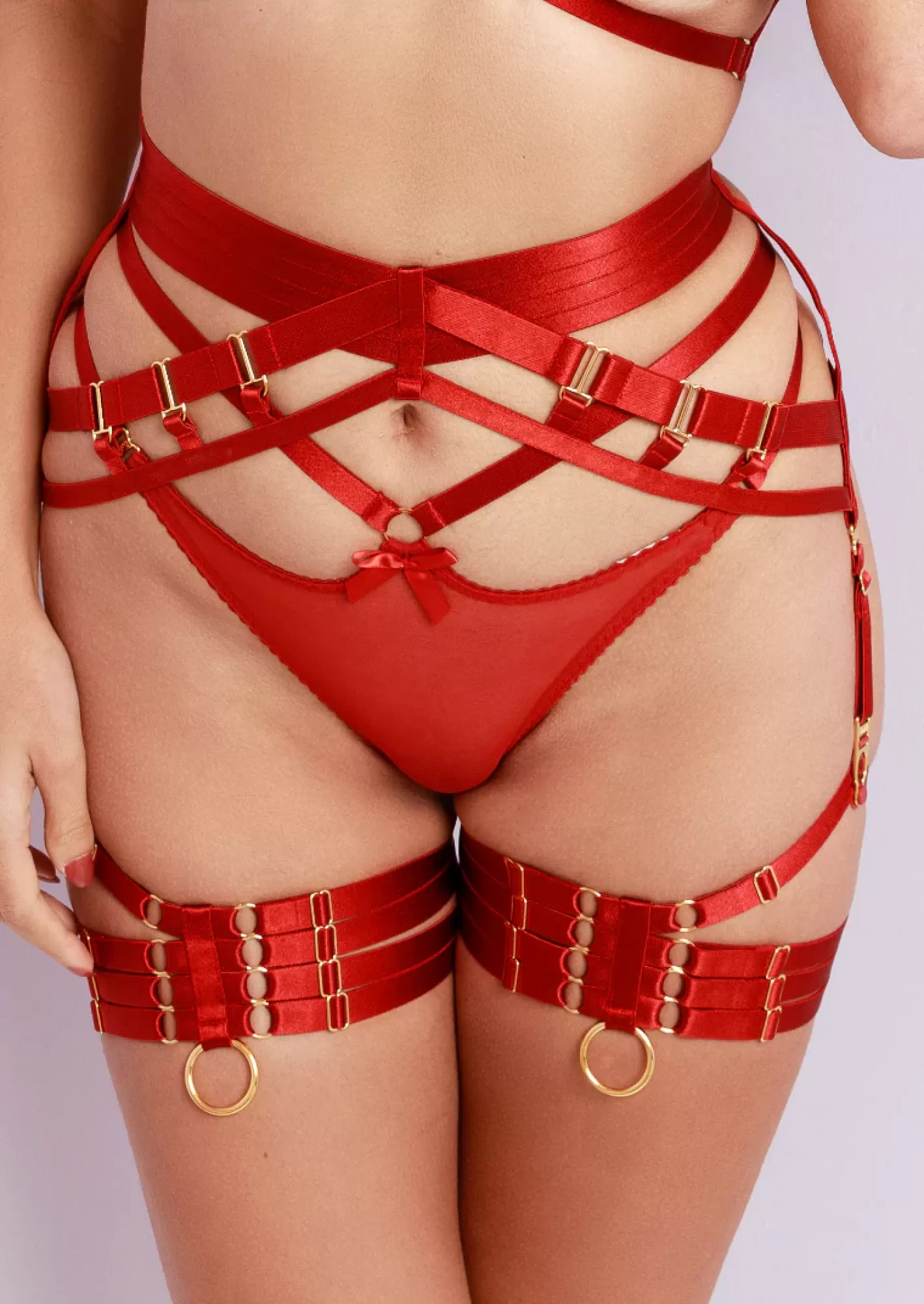 Women Bordelle Suspenders<Panel Suspender Red