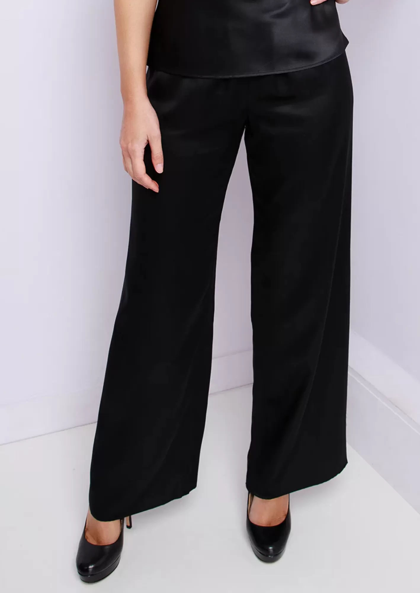 Women Marjolaine Trousers<Soie Unie Pants Black