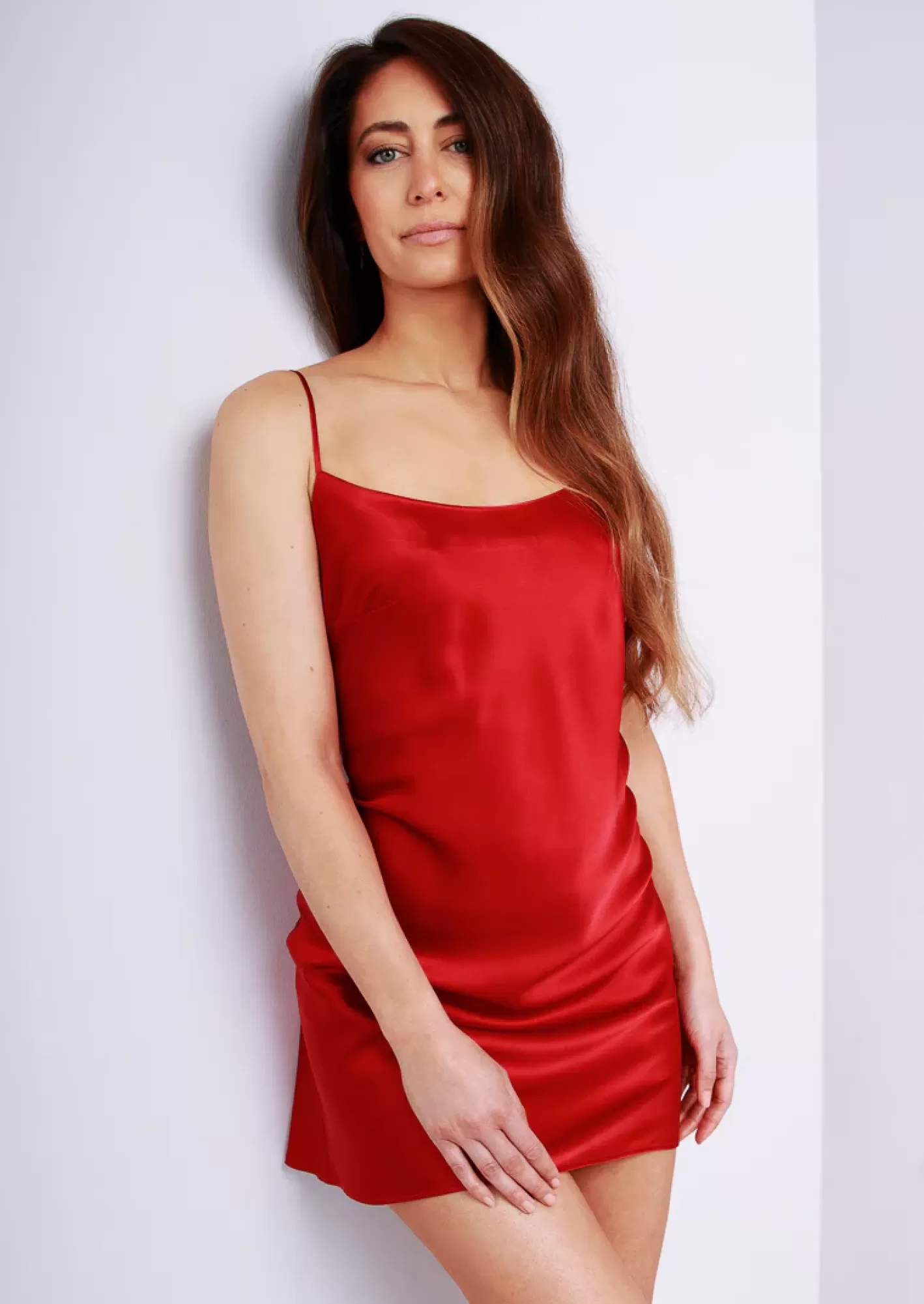 Women Marjolaine Dresses<Soie Unie Slip Dress Red